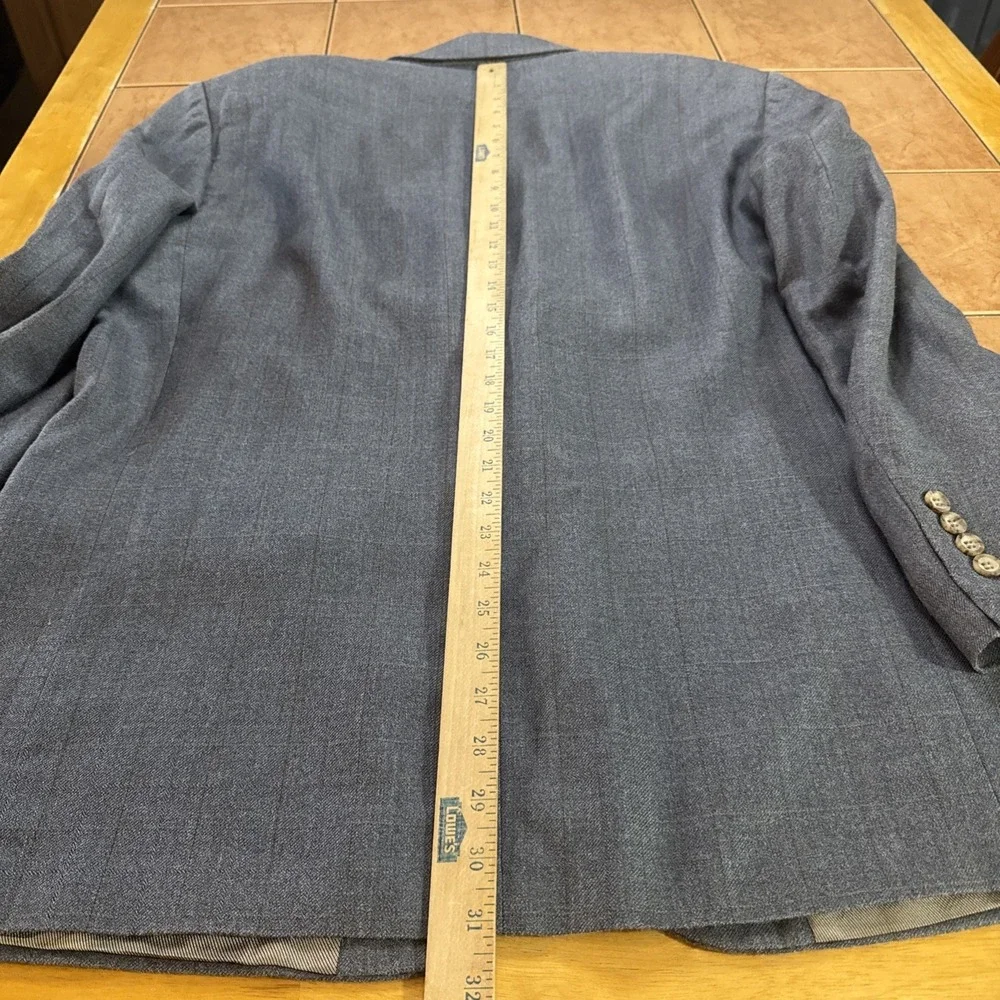 Oscar De La Renta Blazer Mens Sz 44R Blue‎ Plaid Silk Wool Sport Coat Jacket